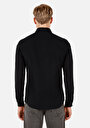 thumb-Slim Fit Shirt Neck  Erkek Siyah Uzun Kol Gömlek