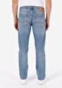 thumb-Regular Fit Erkek Fermuarlı Mid İndigo Denim Jean Pantolon