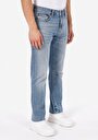 thumb-Regular Fit Erkek Fermuarlı Mid İndigo Denim Jean Pantolon