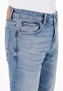 thumb-Regular Fit Erkek Fermuarlı Mid İndigo Denim Jean Pantolon