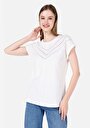 thumb-Regular Fit Yuvarlak Yaka Düz Kadın Beyaz Kısa Kol Tişört