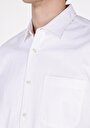 thumb-Regular Fit Shirt Neck Düz Erkek Beyaz Uzun Kol Gömlek