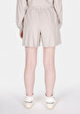 thumb-Regular Fit Orta Bel Düz Kadın Taş Şort