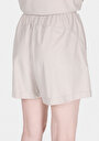 thumb-Regular Fit Orta Bel Düz Kadın Taş Şort