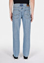thumb-Regular Fit Orta Bel Düz Paça Erkek Light İndigo Denim Jean Cepli Pantolon