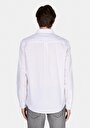 thumb-Regular Fit Shirt Neck Cepsiz Düz Erkek Beyaz Uzun Kol Gömlek
