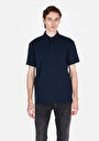 thumb-Comfort Fit Polo Yaka Düz Erkek Lacivert Kısa Kol Tişört