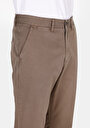 thumb-Regular Fit Orta Bel Düz Paça Erkek Kahverengi  Pantolon