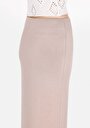 thumb-Slim Fit Düz  Kadın Bej Etek