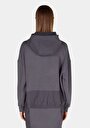 thumb-Regular Fit Kapüşonlu Düz Kadın Antrasit Sweatshirt