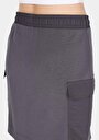 thumb-Slim Fit Düz Bağcıklı Kadın Antrasit Etek