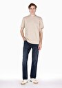 thumb-Comfort Fit Yuvarlak Yaka Düz Erkek Bej Kısa Kol Tişört