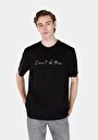 thumb-Comfort Fit Yuvarlak Yaka Düz Erkek Siyah Kısa Kol Tişört