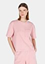 thumb-Regular Fit Yuvarlak Yaka Düz Kadın Pembe Kısa Kol Tişört