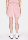 thumb-Regular Fit Orta Bel Düz Kadın Pembe Şort