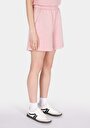 thumb-Regular Fit Orta Bel Düz Kadın Pembe Şort
