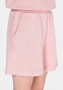 thumb-Regular Fit Orta Bel Düz Kadın Pembe Şort