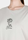 thumb-Regular Fit Pamuklu Yuvarlak Yaka Baskılı Kadın Yeşil Kısa Kol Tişört