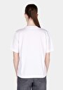thumb-Regular Fit Pamuklu Yuvarlak Yaka Baskılı Kadın Beyaz Kısa Kol Tişört