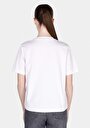 thumb-Regular Fit Yuvarlak Yaka Baskılı Kadın Beyaz Kısa Kol Tişört