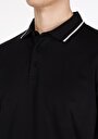 thumb-Regular Fit Polo Yaka Jakarlı Erkek Siyah Kısa Kol Tişört
