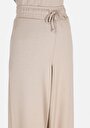 thumb-Regular Fit Orta Bel Düz Kadın Bej Eşofman Altı