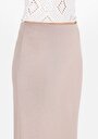 thumb-Slim Fit Düz  Kadın Bej Etek