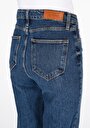 thumb-Slim Fit Orta Bel Düz Paça Kadın İndigo Jean Pantolon