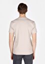 thumb-Regular Fit Yuvarlak Yaka Düz Erkek Bej Kısa Kol Tişört