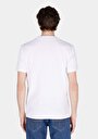 thumb-Regular Fit Yuvarlak Yaka Jakarlı Erkek Beyaz Kısa Kol Tişört