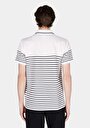 thumb-Regular Fit Polo Yaka Jakarlı Erkek Beyaz Kısa Kol Tişört