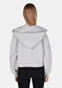 thumb-Regular Fit Kapüşonlu Düz Kadın Gri Sweatshirt