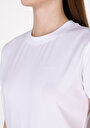thumb-Slim Fit Yuvarlak Yaka Baskılı Kadın Beyaz Kısa Kol Tişört
