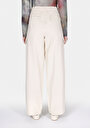 thumb-Regular Fit Yüksel Bel Geniş Paça Kadın Bej  Pantolon