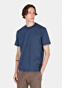 thumb-Comfort Fit Yuvarlak Yaka Düz Erkek Mavi Kısa Kol Tişört