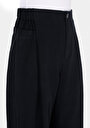 thumb-Regular Fit Yüksel Bel Geniş Paça Kadın Siyah  Pantolon