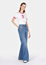 thumb-Regular Fit Yüksel Bel Geniş Paça Kadın Denim Jean Pantolon
