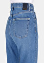 thumb-Regular Fit Yüksel Bel Geniş Paça Kadın Denim Jean Pantolon