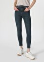 thumb-Skinny Fit Yüksek Bel Dar Paça Kadın İndigo Jean Pantolon