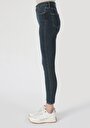 thumb-Skinny Fit Yüksek Bel Dar Paça Kadın İndigo Jean Pantolon