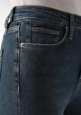 thumb-Skinny Fit Yüksek Bel Dar Paça Kadın İndigo Jean Pantolon