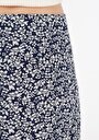 thumb-Midi Skirt Çiçekli Fermuarlı Kadın Lacivert Etek