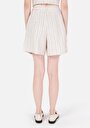 thumb-Regular Fit Düşük Bel  Kadın Ekru Şort
