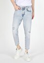 thumb-Carrot Fit Drop Crotch Havuç Paça Erkek Denim İndigo Jean Pantolon