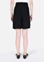 thumb-Regular Fit Yüksek Bel Düz Kadın Siyah Şort