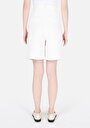 thumb-Regular Fit Yüksek Bel Düz Kadın Beyaz Şort
