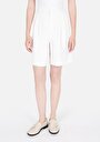 thumb-Regular Fit Yüksek Bel Düz Kadın Beyaz Şort
