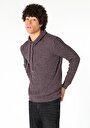 thumb-Slim Fit Turtle Neck Jakarlı Erkek Bordo Kazak