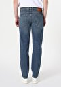 thumb-Loose Straight Fit Orta Bel Düz Paça Erkek Koyu İndigo Jean Pantolon