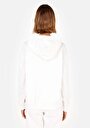 thumb-Regular Fit Kapüşonlu Düz Kadın Beyaz Sweatshirt